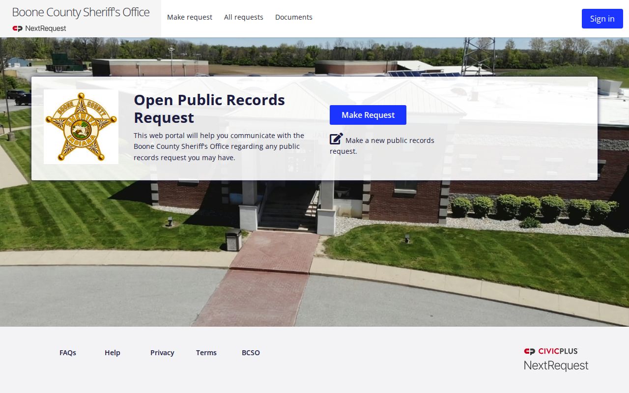 Boone County warrant records public request portal