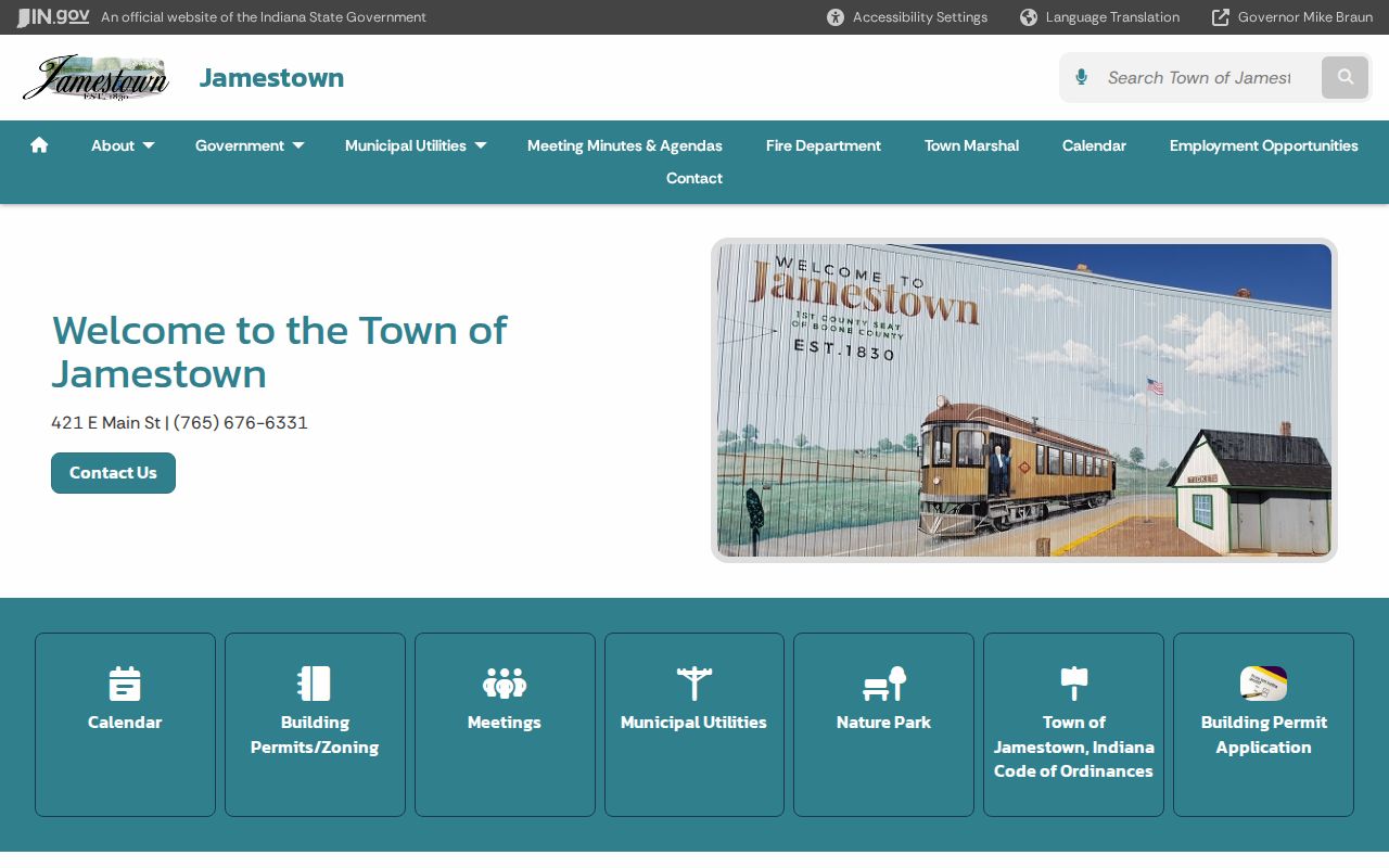 Official Jamestown town contact for warrant record routing